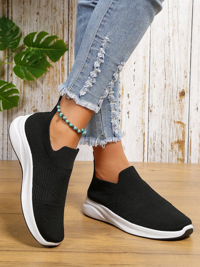 Unifarben Dämpfung Atmungsaktiv Hohe Elastizität fliegen Gewebe Sneakers