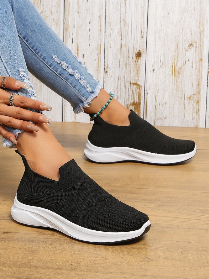Unifarben Dämpfung Atmungsaktiv Hohe Elastizität fliegen Gewebe Sneakers