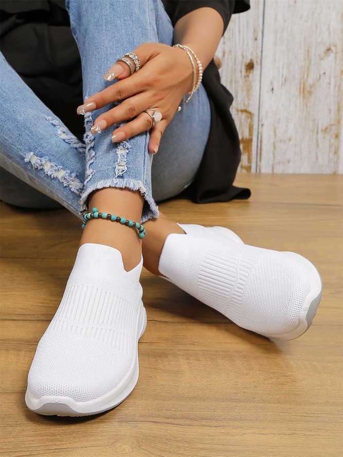Unifarben Dämpfung Atmungsaktiv Hohe Elastizität fliegen Gewebe Sneakers