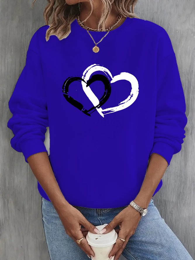 Herz/Herz Rundhals Lässig Sweatshirt