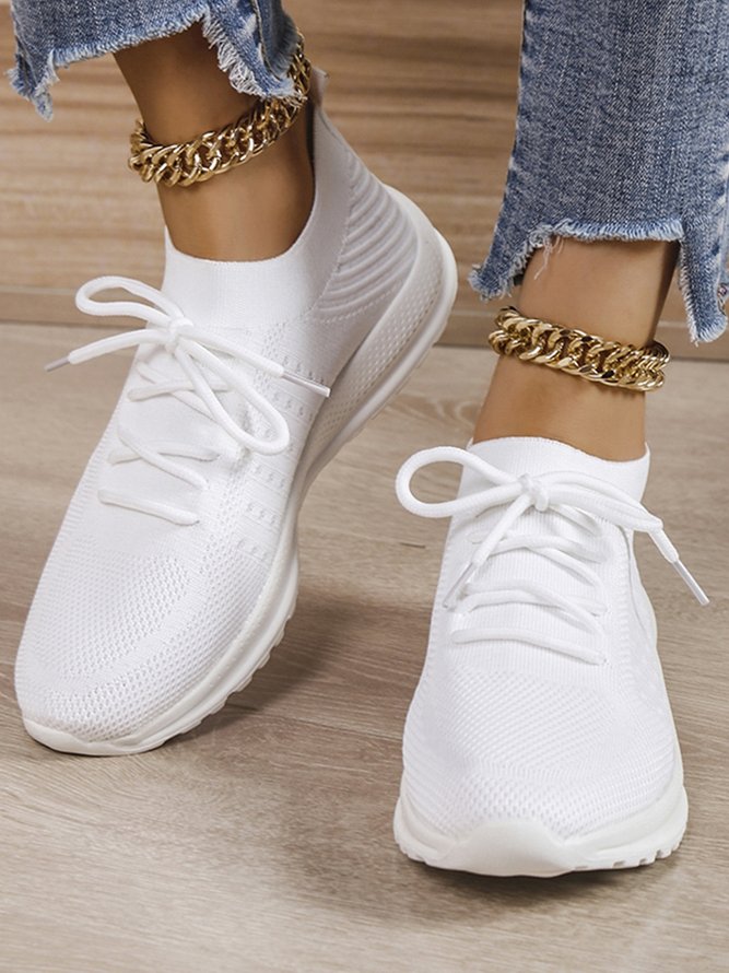 Unifarben Stoßdämpfend Hochelastisch Fliegend Gewebe Sneakers
