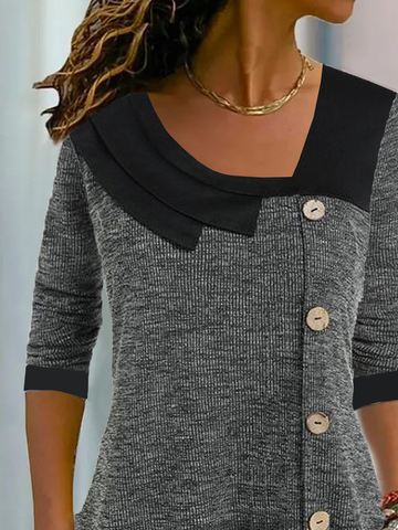 Schnalle Lässig Asymmetrisch Weit Bluse