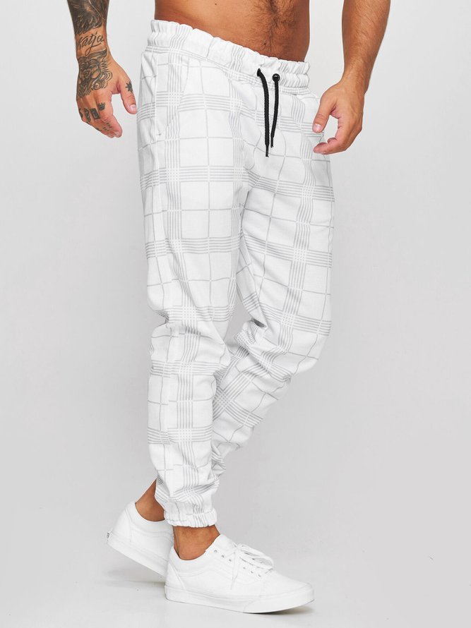 Herren Kariert Weit Freizeithose