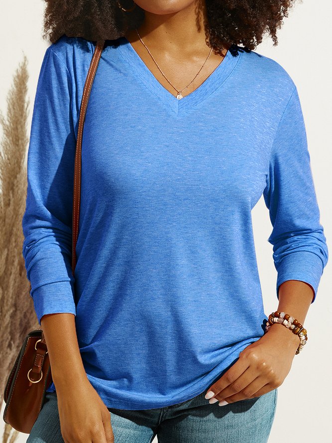 Damen Casual Frühling/Herbst Textbriefe Mikroelastizität Täglich Langarm Baumwollmischung H-Linie Regelmäßig Bluse