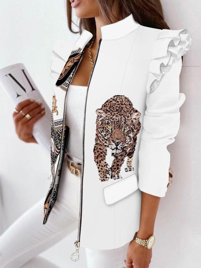 Damen Urban Lässig Tiger Muster Postleitzahl Passen stilvoll Pendeln Kleidung