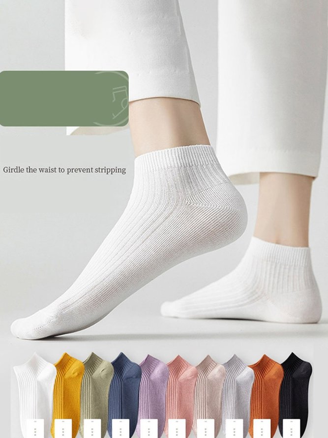 Damen Unifarben 5-Farbe Socken Kombination Set