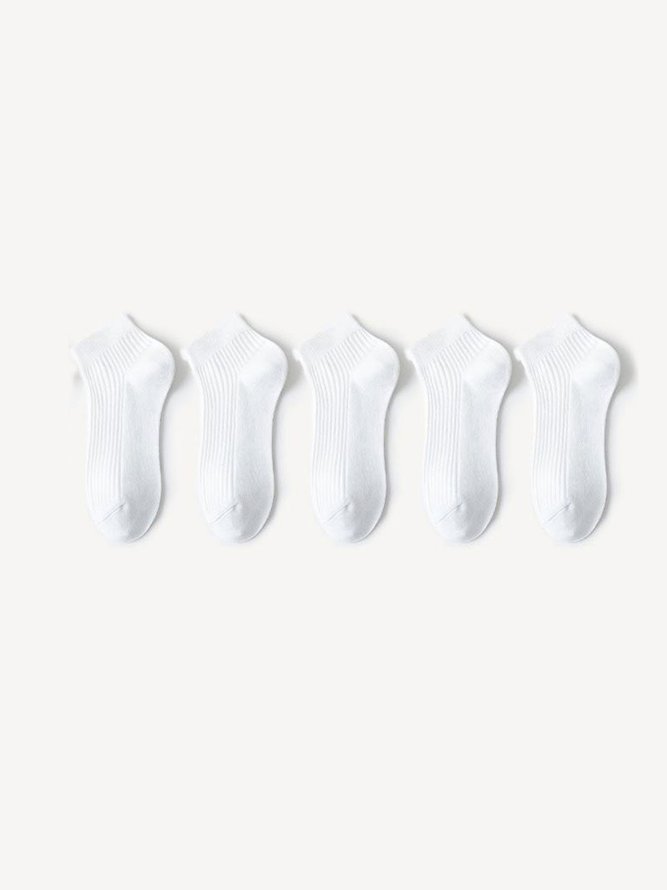 Damen Unifarben 5-Farbe Socken Kombination Set