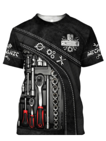 Lässig Regelmäßige Passform Rundhals Print Kurzarm T-Shirt Herren