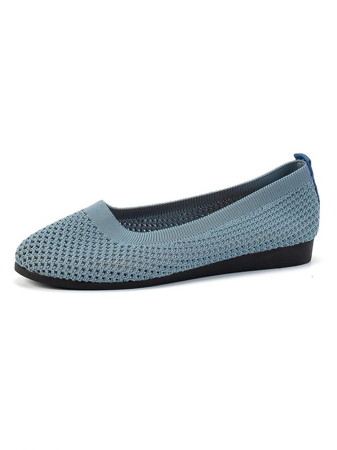 Damen Atmungsaktiv Ausgehöhlt Textil Lässig Flache Schuhe
