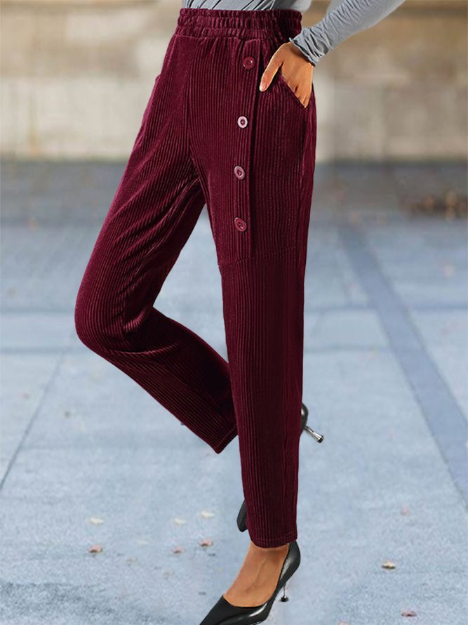 Regelmäßige Passform Unifarben Freizeithose