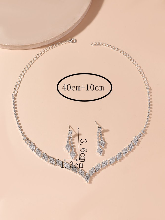 Damen Party Strass Baumeln Pendant Halsketten Sets