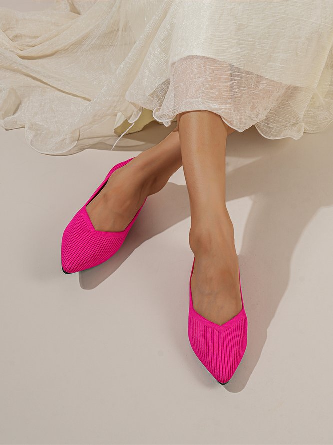 Barbie Pink Zebra Print Leopardenmuster Unifarben Farbe Massage Sohle Fliegend Gewebe Spitz Flach Schuhe