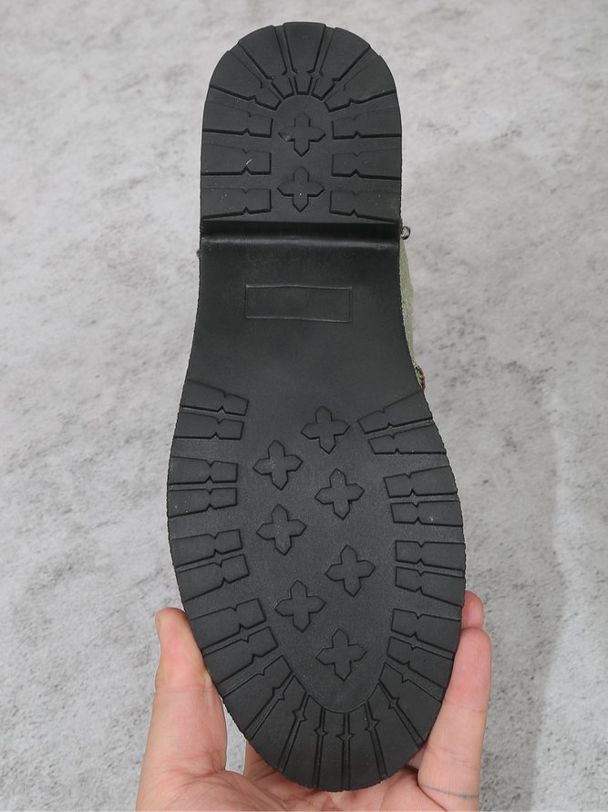 Lässig Blumenmuster Paneeliert Stiefelette