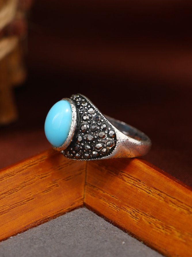 Retro Nachahmung Türkis Ring