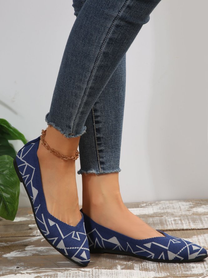 Lässig Leopard Geometrisch Textil Flache Schuhe