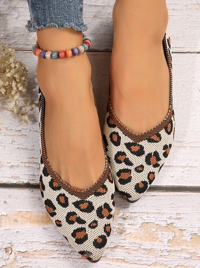 Lässig Leopard Geometrisch Textil Flache Schuhe