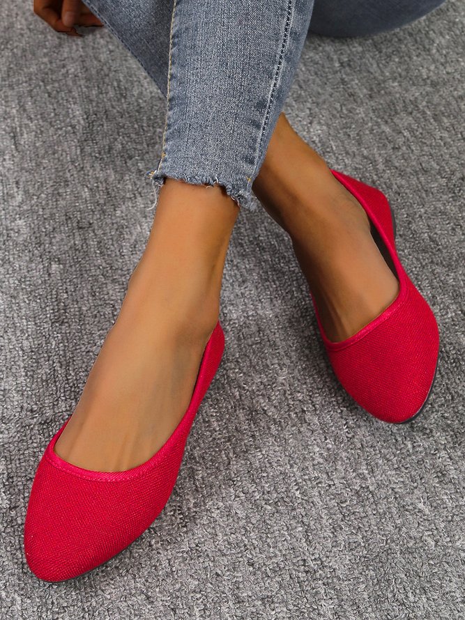 Damen Wicking Wicking Leinen Stoff Flache Schuhe