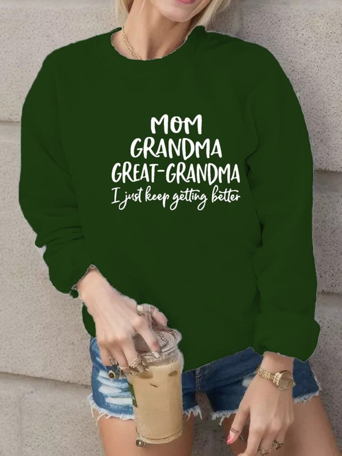 Weit Textbriefe Rundhals Lässig Sweatshirt