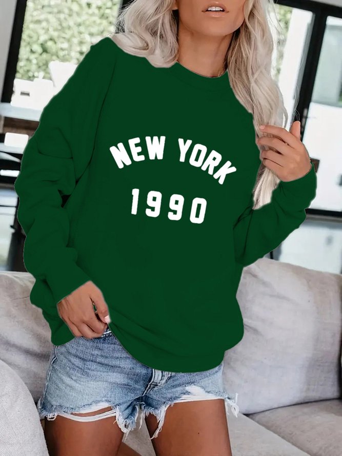 Textbriefe Rundhals Lässig Sweatshirt