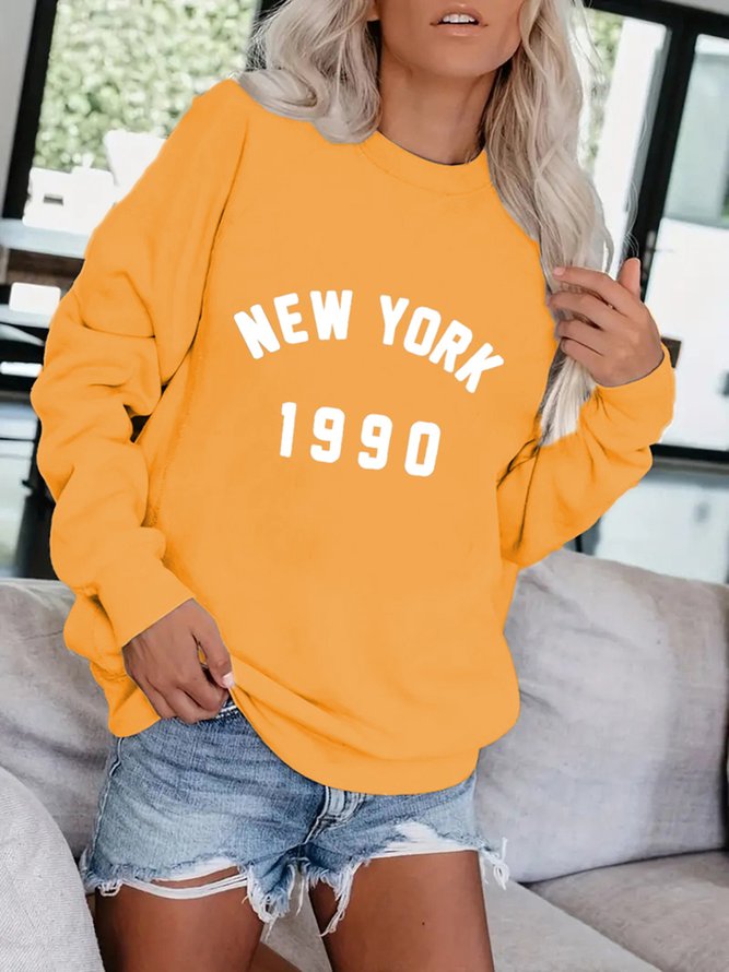 Textbriefe Rundhals Lässig Sweatshirt
