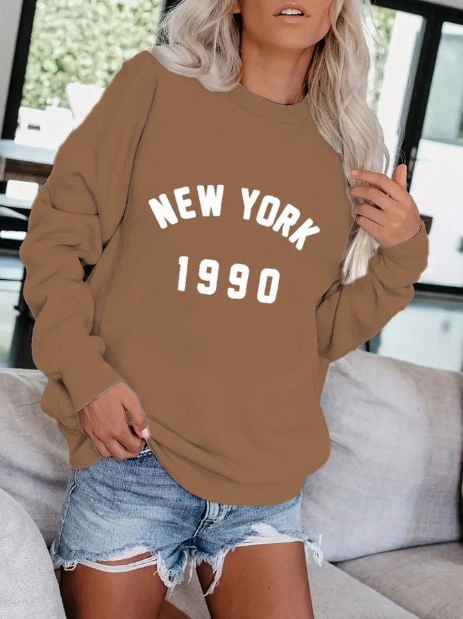 Textbriefe Rundhals Lässig Sweatshirt