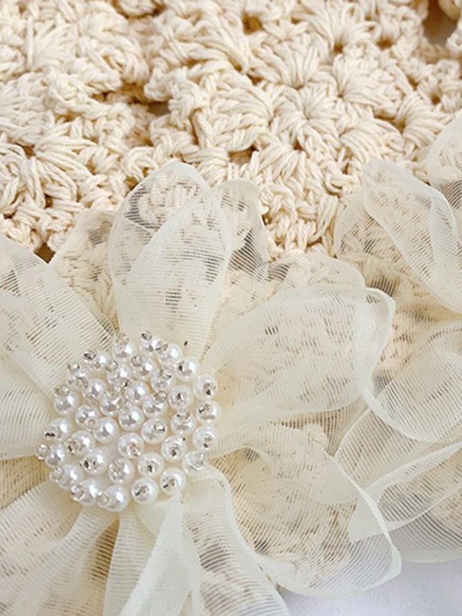 Elegant Nachgemachte Perlen Abziehbilder Gestrickt Hut
