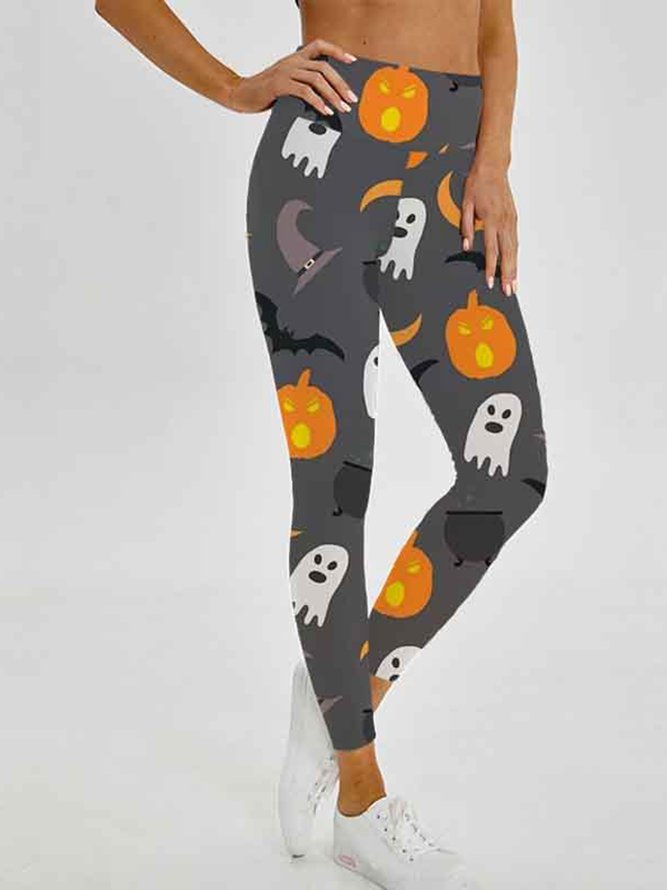 Regelmäßige Passform Lässig Halloween Legging