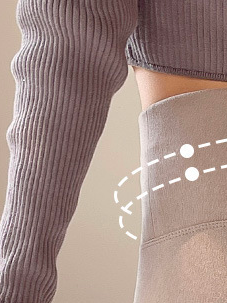 Fest Elegant Fluff/Granular-Fleece-Stoff Legging
