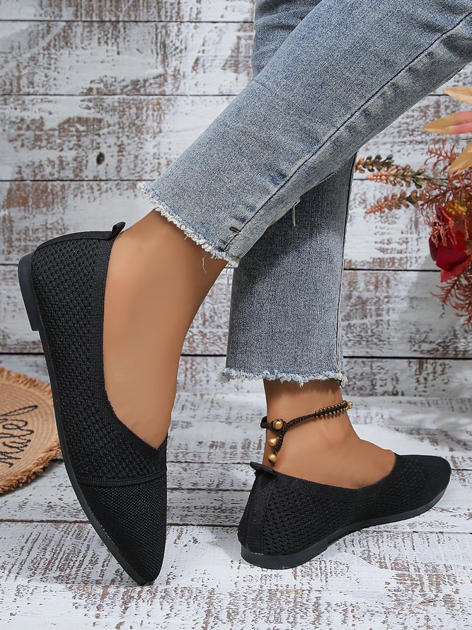 Damen minimalistisch Hochelastisch Textil Lässig Flache Schuhe