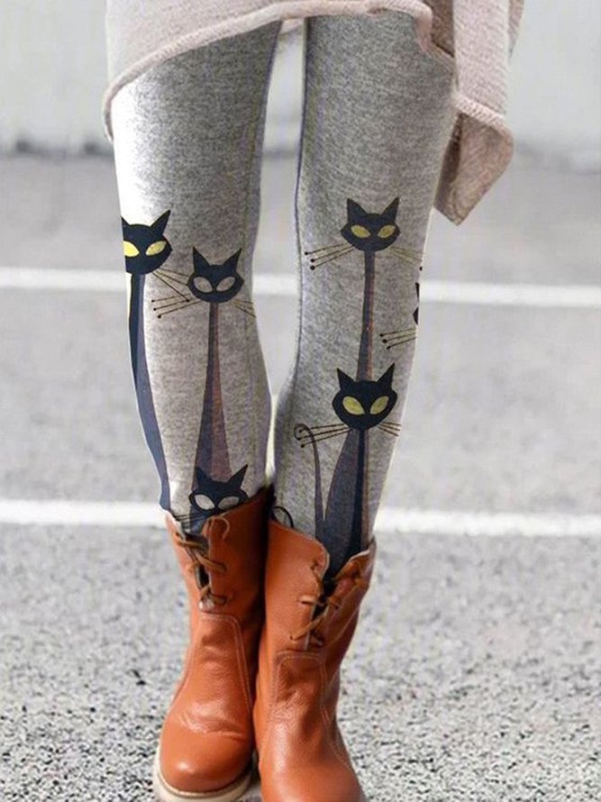 Fest Katze Lässig Legging