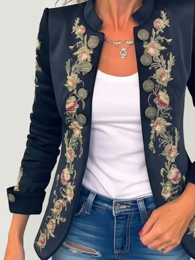 Stehkragen Lässig Trenchcoat