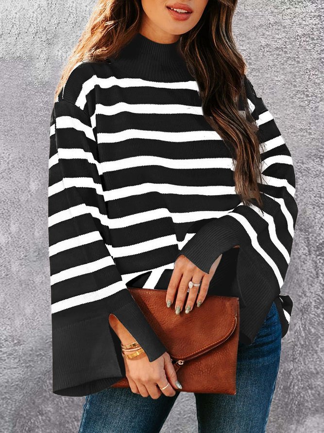 Lässig Gestreift Pullover