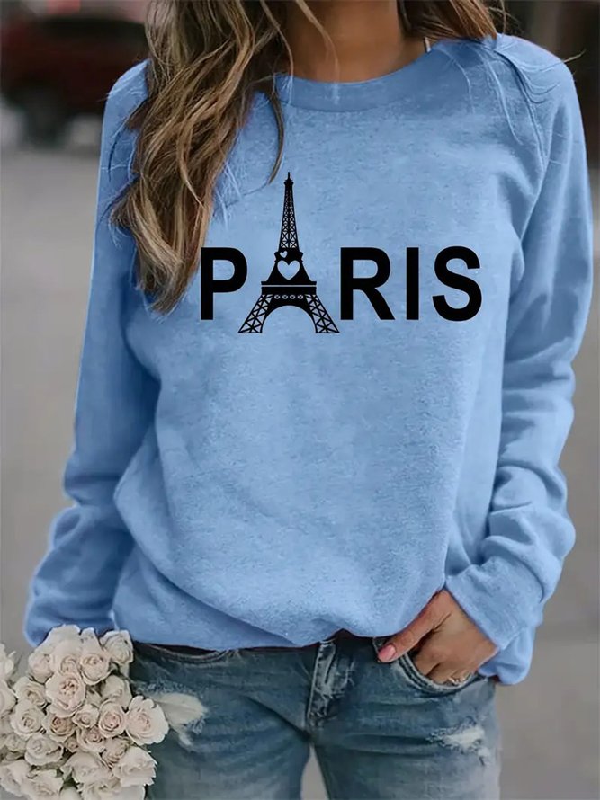 Rundhals Lässig Sweatshirt