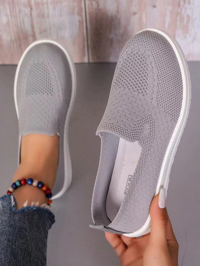 Damen minimalistisch Lässig Slip On Flyknit Sneakers