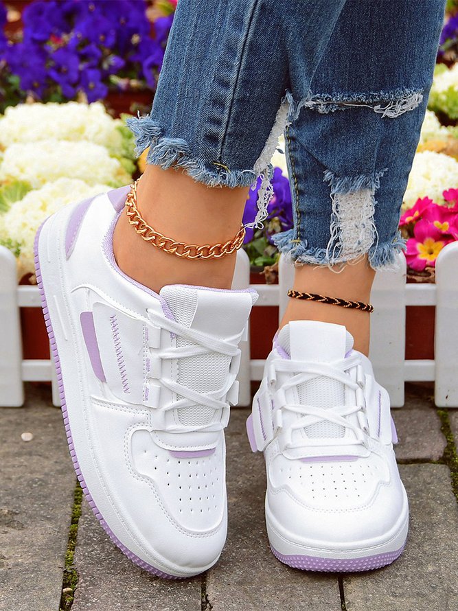 Damen minimalistisch Lässig Ausgehöhlt Schnürung Skate-Schuhe