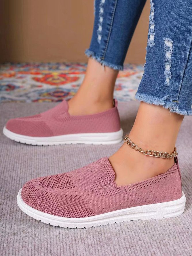 Damen minimalistisch Lässig Slip On Flyknit Sneakers