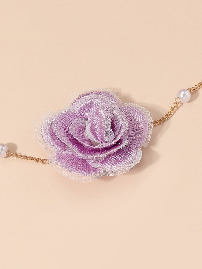 Elegant Blume Nachgemachte Perlen Halsband