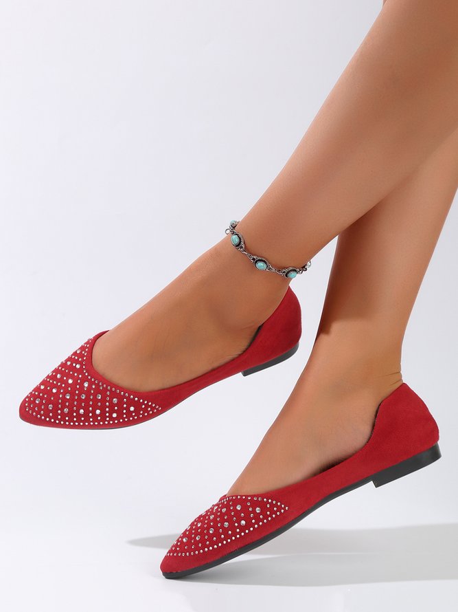Strass Irregulär Fashion Flache Schuhe