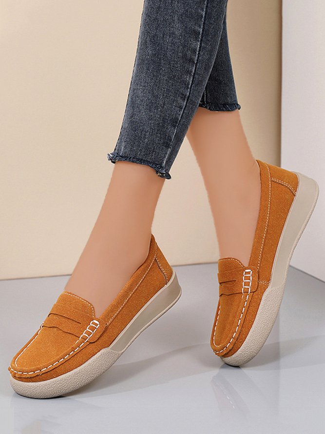 Dame minimalistisch Bequem Flach Halbschuhe