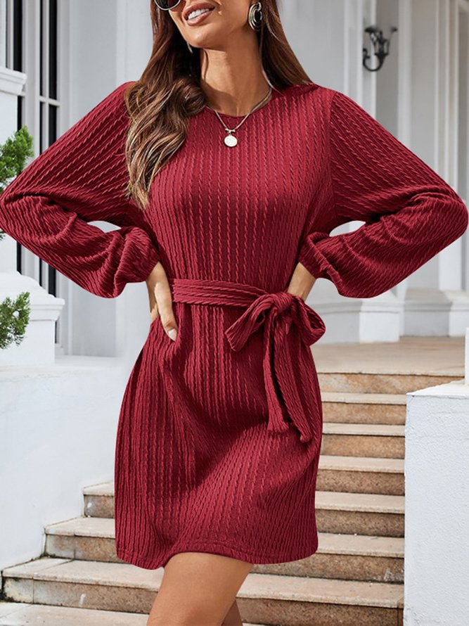 Lässig Weit V-Ausschnitt Kleid mit Nein