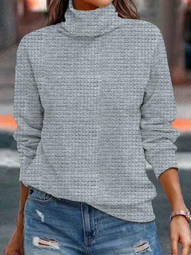 Sonstiges Unifarben Weit Lässig Sweatshirt