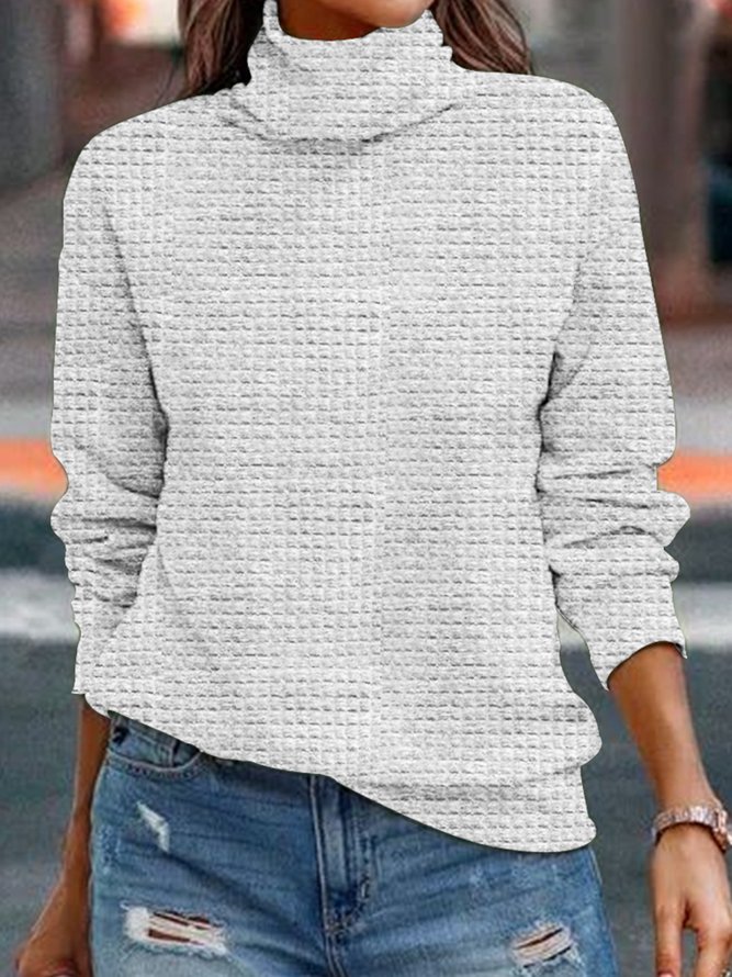 Sonstiges Unifarben Weit Lässig Sweatshirt