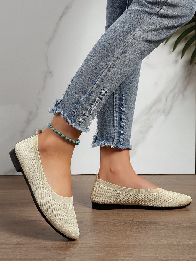 Damen minimalistisch Bequem Textil Flach Flache Schuhe