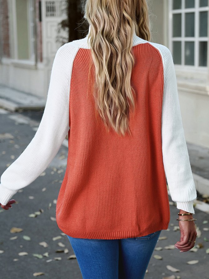 Stehkragen Lässig Pullover