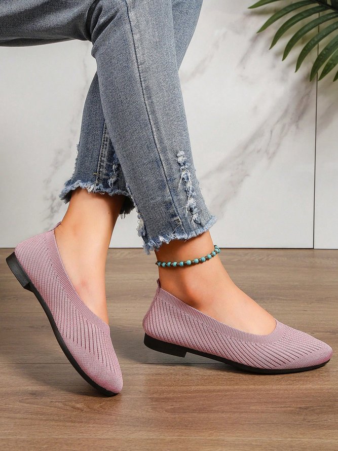 Damen minimalistisch Bequem Textil Flach Flache Schuhe