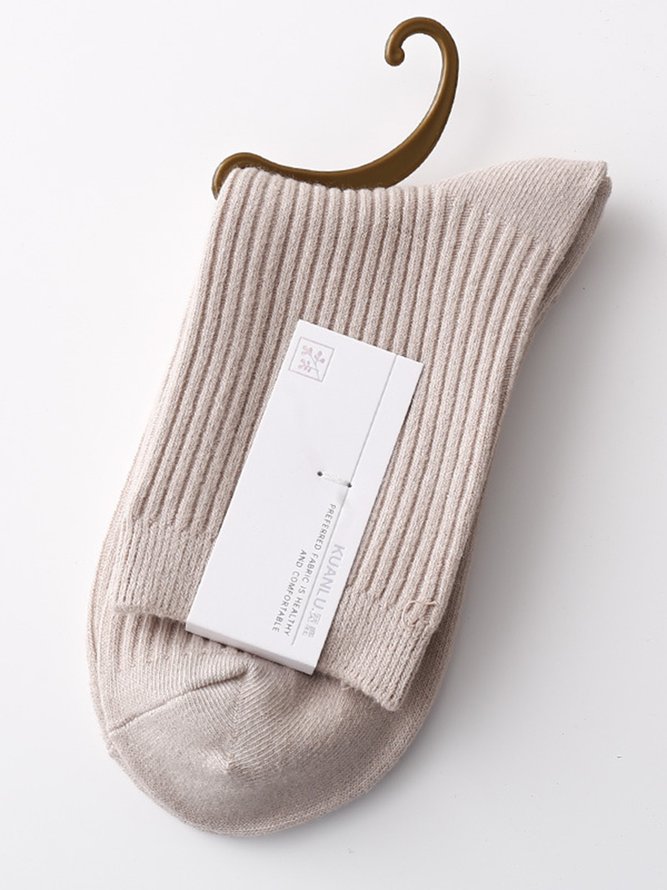 1 Paar Damen Lässig Unifarben Gestreift Mitte der Wade Socken
