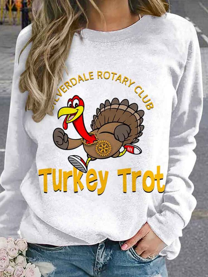 Weit Rundhals Truthahn Lässig T-Shirt