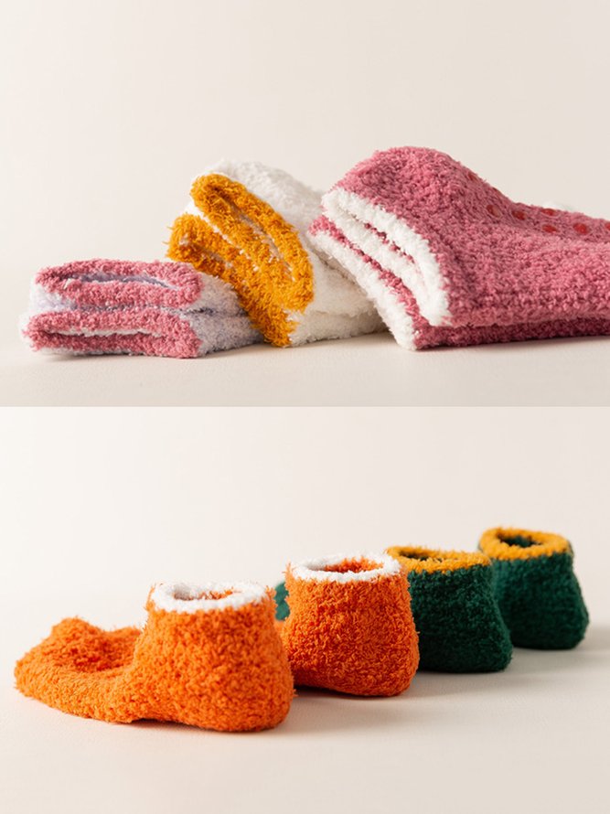 1 Paar Damen Wärme Korallenvlies Silikon Anti-Schleudern Socken für den Boden
