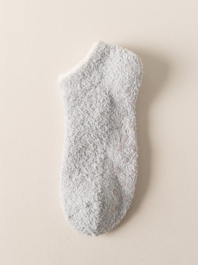 1 Paar Damen Wärme Korallenvlies Silikon Anti-Schleudern Socken für den Boden
