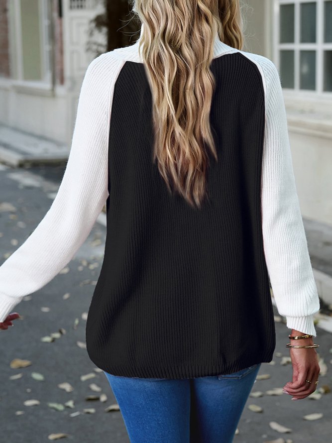 Stehkragen Lässig Pullover